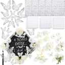 Hoteam DIY Graduation Cap Decorations Kit Included Faux Flowers 3D Butterfly Self Adhesive Rhinestones Glitter Alphabet Letter Stickers for 2026 Grad Cap Topper Party Gifts Decor(White)