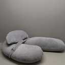 Momcozy Pregnancy Pillow, Original F Shaped Maternity Pillow for Pregnant Women with Adjustable Wedge Pillow, Full Body Support Pregnancy Pillows for Side Sleeping with Velvet Cover, Grey