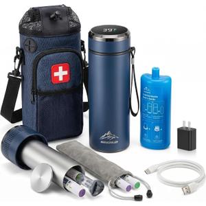 Electric Insulin Cooler Travel Case with Smart Cooling Control, TSA Approved, Holds 37 Pens, Real-Time Temperature Display, Portable Medication Cooler for Travel & Road Trips
