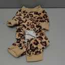 PUPTECK Soft Fleece Dog Pajamas for Small Medium Dogs, Dog Onesie Puppy Sweaters Clothes Jumpsuit Pjs, Cute Jammies Cat Coat Pet Costume Apparel (Medium(CHEST 18", BACK 12"), Brown(Leopard Print))