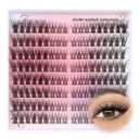 Wispy Lash Clusters Eyelash Clusters Natural Look Cluster Eyelash Extensions Left & Right Lashes Clusters 144Pcs Lightweight Individual Lashes C Curl Cat Eye Lashes DIY at Home (Wispy)
