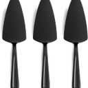 Black Pie Cake Server Set, GoGeiLi 9.3-inch Stainless Steel Dessert Server Spatula for Pizza, Pastry, Cheese, Set of 3, Dishwasher Safe