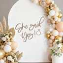 She Said Yes Sign Decal Sticker Banner for Backdrop - She Said Yes Decorations Sign Decal Wall Sticker for Bridal Shower Engagement Bachelorette Party Photo Booth Prop Decorations (Not Balloon)
