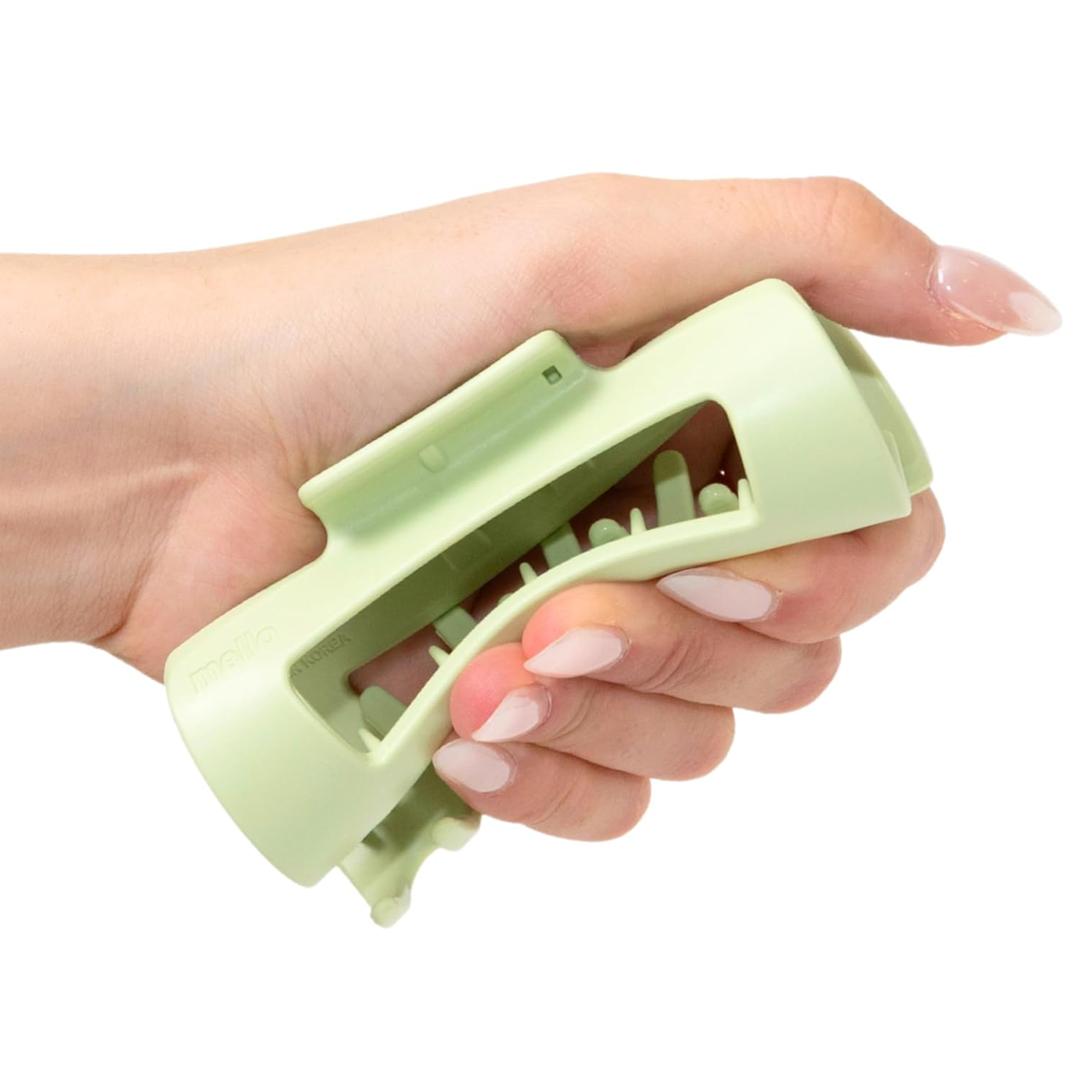 The Original Mello Hair Claw Clip Squishy Claw Clip Made in Korea Patent Pending 30021976 (Green, Medium)