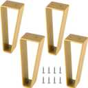 Osring 8 Inch Trapezoid Furniture Legs 4pcs, Solid Steel Furniture Hairpin Leg for Side Table, TV Stand and Cabinet, Gold
