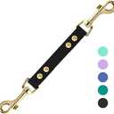 PetBonus Dog Collar Safety Clip, Waterproof Backup Safety Strap for Dog Harness to Prong Collar, Odor Proof Double Ended Clasp Leash Connector for Training Walking (Black)