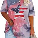 TIYOMI Women Plus Size Tops Basic Summer Shirts Short Sleeve Crewneck Tunics Casual T-Shirt Loose Fits XL-5XL (XXL)