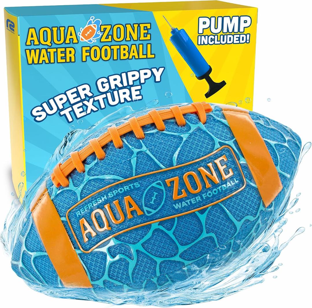 Water Football for Pool & Beach - Best Pool Toys for Kids All Ages - Easy Grip & Soft to Catch Footballs - Fun Outdoor Sports Beach Toys - Pool Gifts for Kids 5 6 7 8 9 10 11 12 + Year Old Boy & Girl