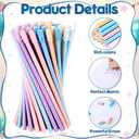 ReliThick 100 Pcs Pastel #2 HB Pencils with Erasers Caps Set, 50 Macaron Unsharpened Pencils Bulk and 50 Matching Top Erasers for Back to School Teacher Classrooms Writing Drawing Reward Supplies