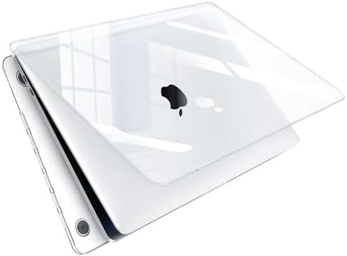 EooCoo Case Compatible with MacBook Pro 13 inch M2 2024-2016 Release M1 A2338 A2289 A2251 A2159 A1989 A1706 A1708, [High Gloss, Ultra Slim, Seamless] Plastic Hard Shell Case, Crystal Clear