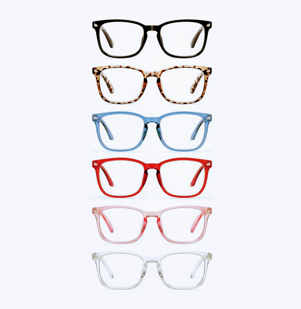 CCVOO 6 Pack Blue Light Blocking Reading Glasses, Anti Headache/Glare/Eye Strain Readers Computer Eyeglasses Women/Men (6 Pack Mix,1.25)