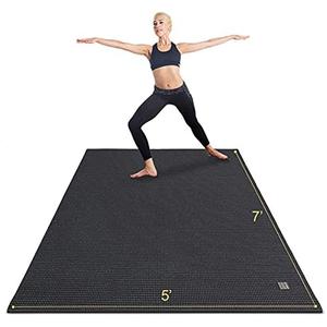 GXMMAT Large Yoga Mat 7'x8'(7mm/9mm), Extra Thick Workout Mats for Home Gym Flooring,Ultra Comfortable Non-Slip Quick Resilient Barefoot Wide Exercise Mat for Pilates,Stretching,Meditation
