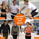 Slim Running Belt for Men Women - No-Bounce Phone Holder Waist Pack, Runners Fanny Pack with Sweat-Proof Pocket Travel Money Pouch for Gym/Hiking/Cycling (Black)