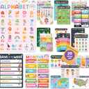 jackinthebox 20 Colorful Pre K Educational Posters for Toddlers - 12 x 17 inches Laminated, Homeschool Decorations, Preschool Posters, Classroom Posters, Easter Gift Learning Posters for Toddlers 1-3.