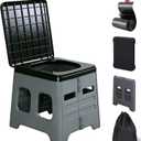 Portable Camping Toilet for Adults - Portable Folding Toilet with Lid, Travel Portable Potty for Adults, Porta Potty Car Toilet, Grey