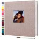 potricher Large Photo Album Self Adhesive 4x6 5x7 8x10 Pictures Linen Cover 40 Blank Pages Magnetic DIY Scrapbook Albums with A Metallic Pen (Beige)