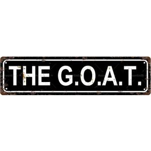 THE GOAT Vintage Metal Tin Street Sign Bar Cafe Garage Cave Home Room Wall Bathroom Farmhouse Garden Porch Patio Decor, 16 x 4 Inch (T00370)