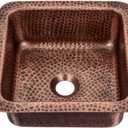 Monarch Abode 12-inch Hand Hammered Pure Copper Glasgow Dual Mount Drop in Bar Prep Sink, Drop in or Undermount Kitchen Sink, Single Dual Mount Bowl