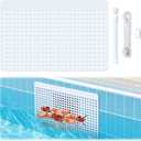 Pool Skimmer Guard Kit 15.7"x9.8", Rustproof Pool Skimmer Leaf Guard Net with Rope & Telescopic Rod, Pool Skimmer Screen Saver,Debris, Hair & Leaves Catcher for Inground & Above Ground Pools