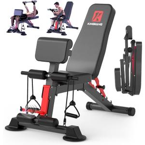 Adjustable Weight Bench,Utility Workout Bench Foldable Incline Decline Benches for Home Gym Full Body Workout,Load 600LBS
