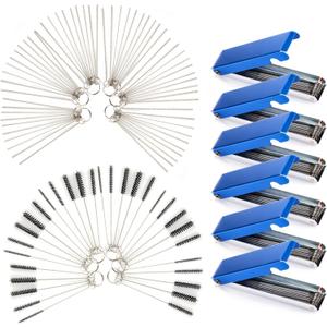 Mudder Set of 9 Carburetor Cleaning Kit Carburetor Carbon Dirt Jet Remove Cleaner Torch Tip Cleaner Tool Cleaning Wire Needles and Nylon Brushes for Motorcycle Moped Welder Carb Spray Gun