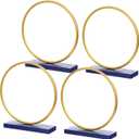 Leinuosen 2 Set Blue Gold Ring Party Decorations, Wooden Cartoon Gold Ring Table Centerpieces for Cartoon Video Game Party Birthday Decor