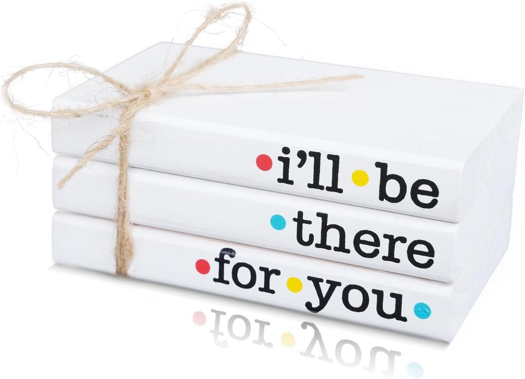 Friends TV Show Signs for Table Shelf decor, Mini Decorative Wooden Book Stack for Tiered Tray Accent, Friendship Gifts - I'll Be There For You Sign