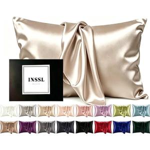 INSSL Silk Pillowcase for Women, Mulberry Silk Pillowcase for Hair and Skin and Stay Comfortable and Breathable During Sleep (Standard, Taupe)26"L x 20"W