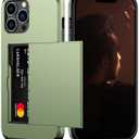 Nvollnoe for iPhone 12 Pro Max Case with Card Holder Heavy Duty Protective Dual Layer Shockproof Hidden Card Slot Slim Wallet Case for iPhone 12 Pro Max for Men&Women(Green)