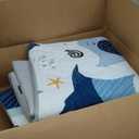 omzer Baby Play Mat 47x47 Inch - Removable & Machine Washable Cover for Easy Clean, 1.2" Thick Elasti-Foam Playpen Mat for Infants Toddlers, Non-Slip Floor Cushion for Safe Crawling (Blue)