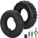 RUTU 4.10/3.50-6 4.10-6 Tire and Inner Tube with TR87 Bent Valve Stem for Go Karts Chinese ATV Quads 4 Wheelers Mini Bike Wheelbarrows Tractors Lawn Mowers Snow Blowers