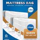 2Pcs Plastic Mattress Bag for Moving or Storage - Queen Size (1.5Mil), Waterproof Mattress Protector for Moving Supplies