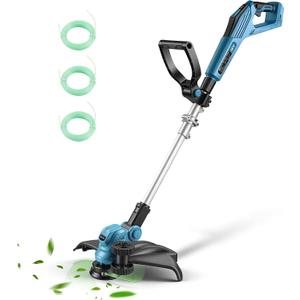15" Cordless String Trimmer & Lawn Edger for 18V Battery(NOT Included), Electric Weed Wacker Auto Line Feed, Sidewalk Edger Weed Eater for Landscaping, Lawn with 4 Line Spools