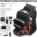 Boavan Laptop Backpack for men, 17.3 inch Laptop Bag with USB Port, Waterproof Travel Work Backpack Purse, Anti-Theft Teacher Nurse Doctor Casual Bookbags Office Business backpack， Black&Orange