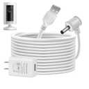Charge Cords 30ft for Ring Weatherproof Indoor Outdoor Charging Cable with Quick 2Amp Power Adapter for Ring Stick Up Cam Battery 3rd Gen/2nd Gen & Spotlight Cam Battery (White,1 Pack)