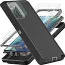 for Samsung Galaxy Note 20 Case, with 2Pcs [Self Healing Flexible TPU Screen Protector & Camera Lens Protector] Military Grade 3 in 1 Heavy Duty Case for Galaxy Note 20 5G (Black/Grey)