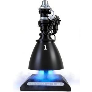 BiKiBao SpaceX Starship Raptor 3 Starship Engine Display Model Blue Light Effect-Steam Spray Falon 9 Super Rocket for for Space Fans and Rocket Enthusiasts
