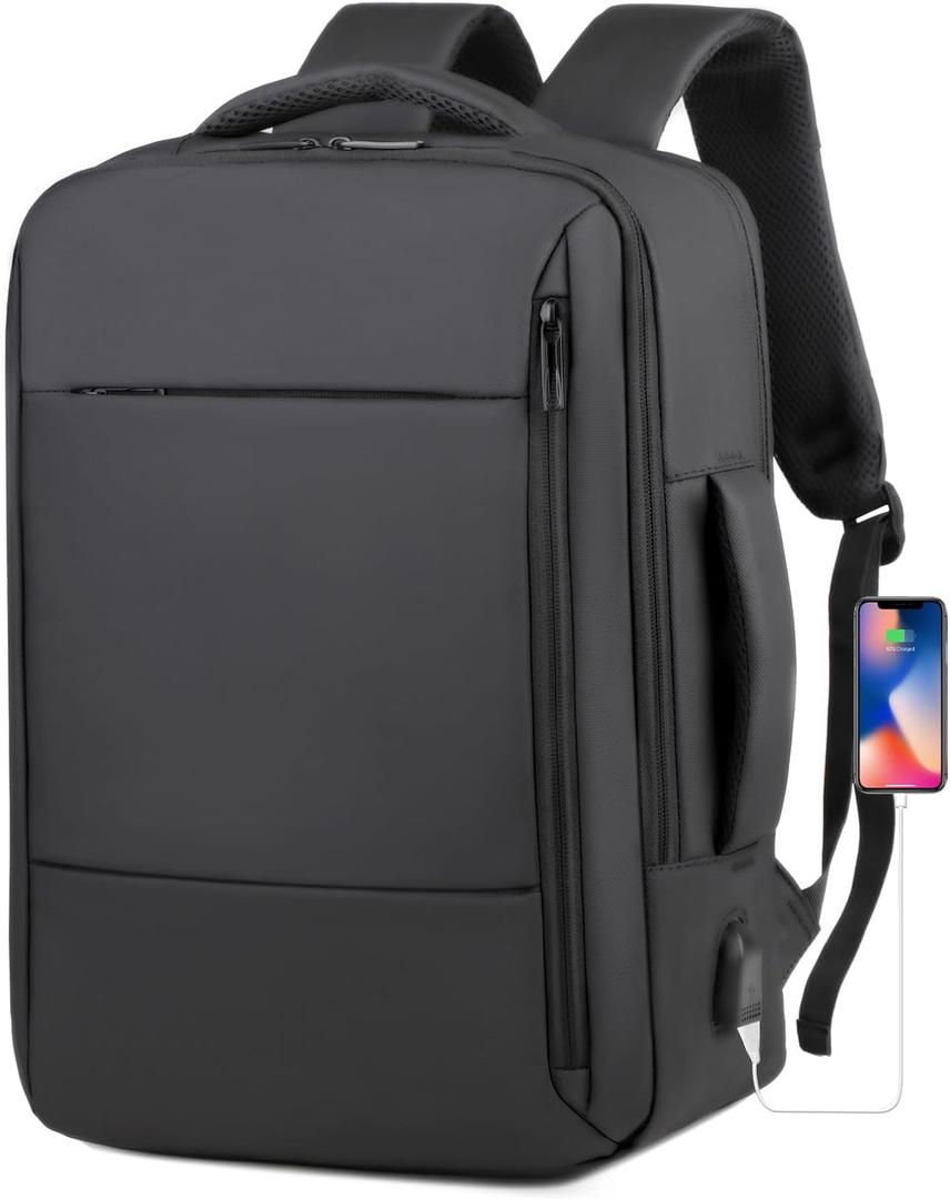 Carry on Travel Backpack for Airplanes, TSA 15.6 inch Laptop Bag Flight Approved for Men, Suitcase Backpack Luggage Business Work Weekender Bag - Travel Backpack for Men Women - Black (Medium)