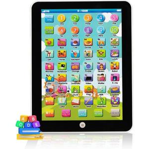 Kids Learning Pad/Tablet Interactive Toddler Toys with 6 Games to Words Numbers Alphabets Music and Multiple Modes,Educational Learning Toys for 2 3 Year Old Kids Boys and Girls(White)