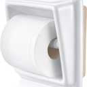 Recessed Ceramic Toilet Paper Holder White TP Bathroom Toilet Paper Holder 7 Inch Wall Mount Niche Recessed Tissue Box Roll Built in Bathroom Smooth Glazed Finish Easy to Install for Kitchen