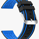 Silicone Watch Bands Divers Model Replacement Rubber Watch Strap 20mm 22mm 24mm 26mm Waterproof Line Bicolor Silver Buckle for Men and Women Sport