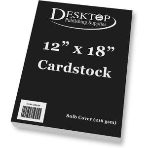 Black 12" x 18" Cardstock - 80lb Cover (216gsm) Thick Heavyweight Large Format Black Core Paper, Smooth Matte Black Sheets for Posters, Crafts, Photo Backing, Scrapbook- Inkjet/Laser Printer, 25 Pack