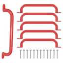 ESPETS 17 Inch 6 Pieces Metal Safety Handles for Indoor or Outdoor Use Equipment (Red)