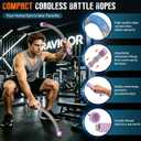 Weighted Cordless Battle Ropes - Adjustable Resistance and Portable Ropeless Battle Ropes with Non Slip Handle - Low-Noise Exercise Rope for Instant Effective Workouts Anytime (Purple)