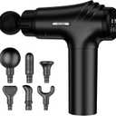 AYURA Massage Gun Deep Tissue, Muscle Massager Gun for Pain Relief, Percussion Massage Gun with 30 Speeds & 6 Heads, Portable Handheld Back Massage Gun for Athlets Men Women (Black)