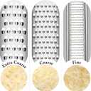 Cambom Lemon Zester Grater Three-piece Suit - Heavy Duty Kitchen Tool for Parmesan Cheese, Ginger, Garlic, Nutmeg, Chocolate, Vegetables, Fruits Stainless Steel Grater Dishwasher Safe Black
