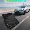 YHTAUTO Automotive Floor Mats for Tesla Model X 2022-2026 (6-Seater) | TPE All Weather Car Mats, Anti-Slip & Custom Fit Floor Liners | 1st Front Row, Black, Set of 2