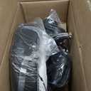 HMTOT Round Rolling Stools PU Leather Seat Height Adjustable Swivel Stool with Wheels Black