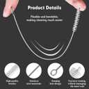 18 Pack Extended Handle Straw Cleaner Brushes | Reusable Deep Cleaning Brushes for Glass, Metal Drinking Straws, Tumblers and Narrow Mouth Water Bottles