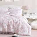 Laura Ashley - Queen Comforter Set, Reversible Cotton Bedding with Matching Shams, Medium Weight for Year Round Use, Oeko-Tex Certified, Coquette Room Decor (Delphine Mauve Pink)